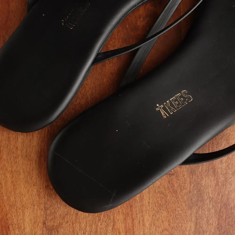Tkees Sandals WMS SZ EU 41 US 10 BLK Riley Sable‎ Criss Cross Leather Flat Shoes